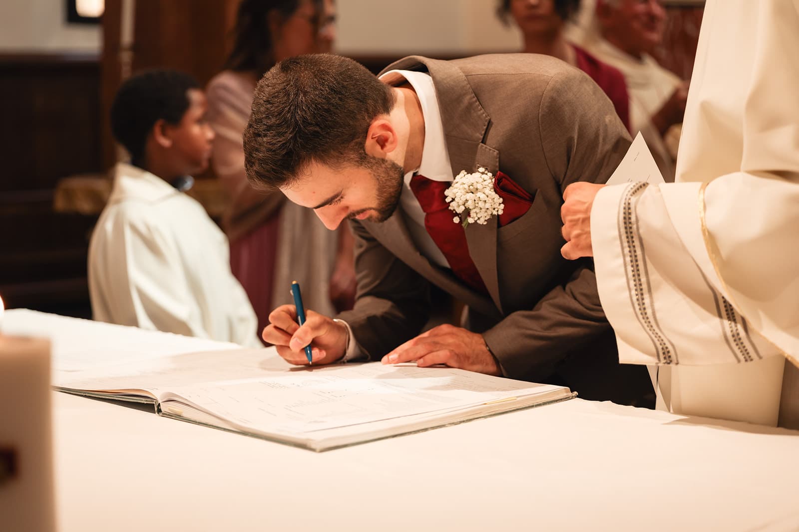 Signing the marriage register